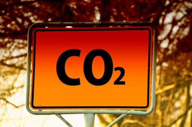 CO2-Schild Klimawandel